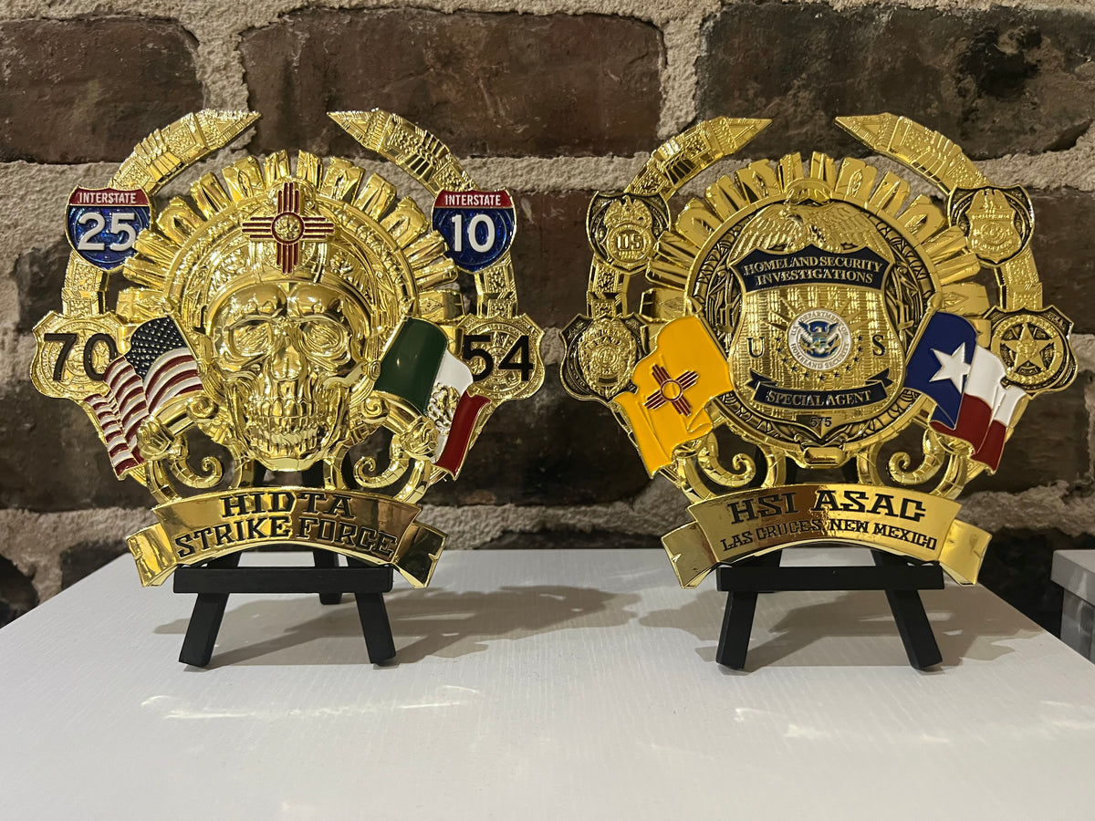 HSI Las Cruces Challenge Coin | 7 inch | Shiny Gold with Color