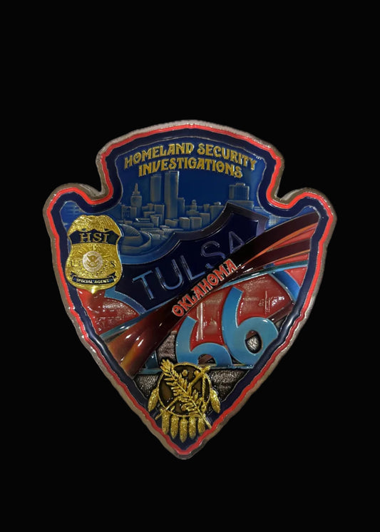 HSI Oklahoma Arrowhead Challenge Coin | 7"