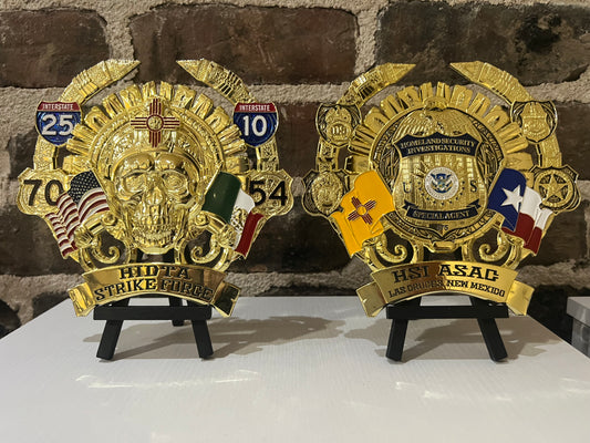 HSI Las Cruces Challenge Coin | 7 inch | Shiny Gold with Color