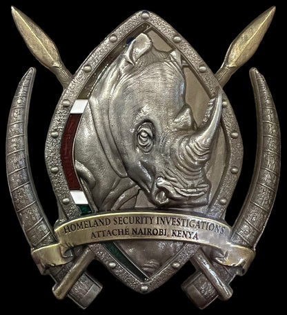 HSI Nairobi Big 5 Rhino | 3 inch | Antique Silver & Antique Brass