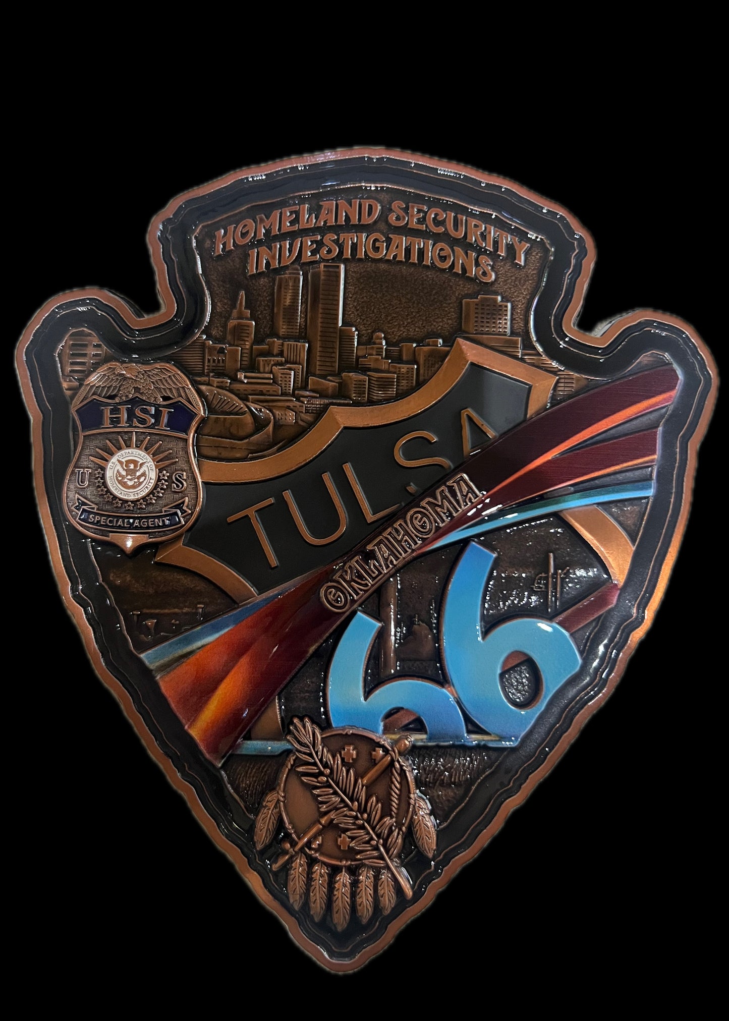HSI Oklahoma Arrowhead Challenge Coin | 7"
