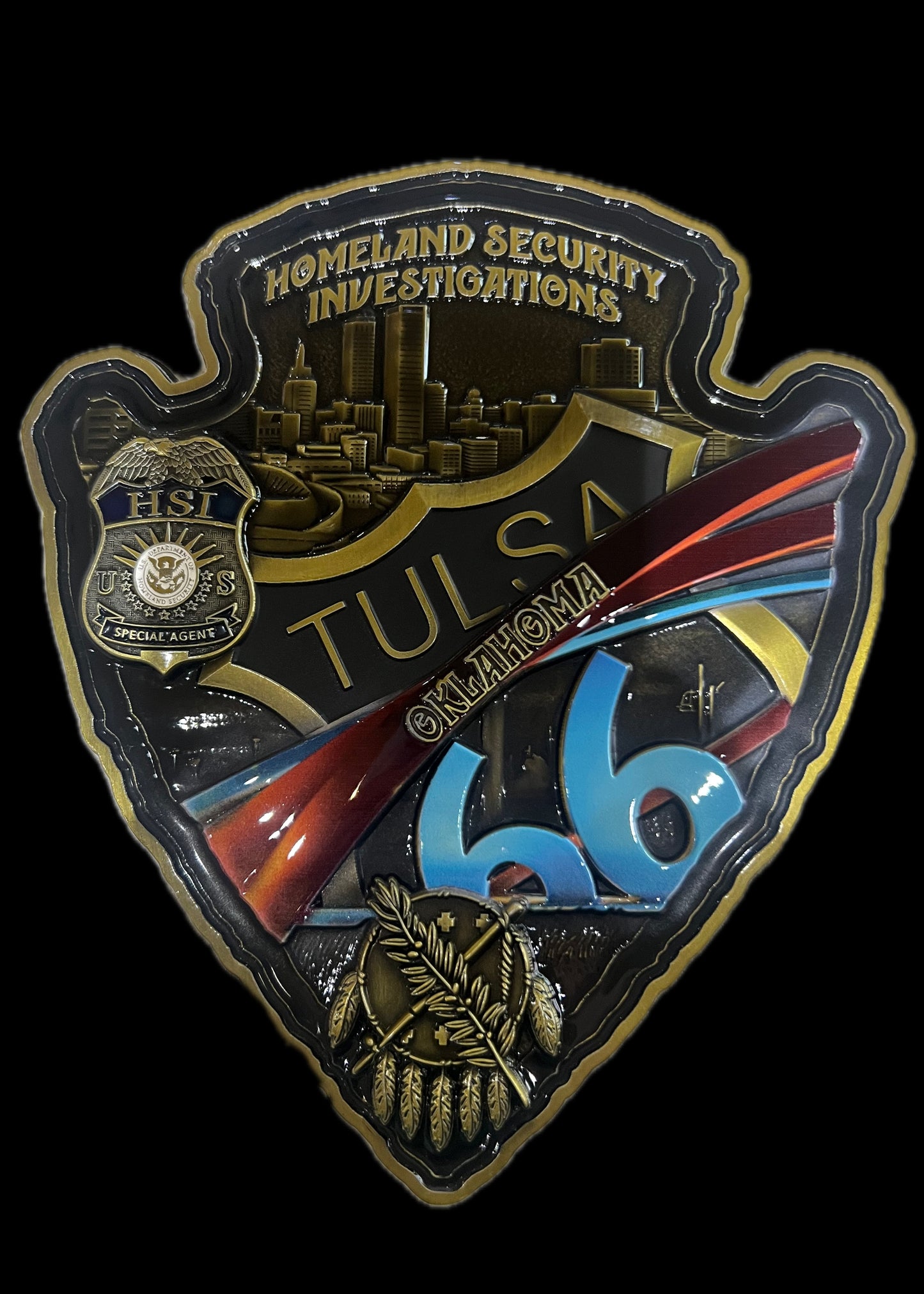 HSI Oklahoma Arrowhead Challenge Coin | 7"