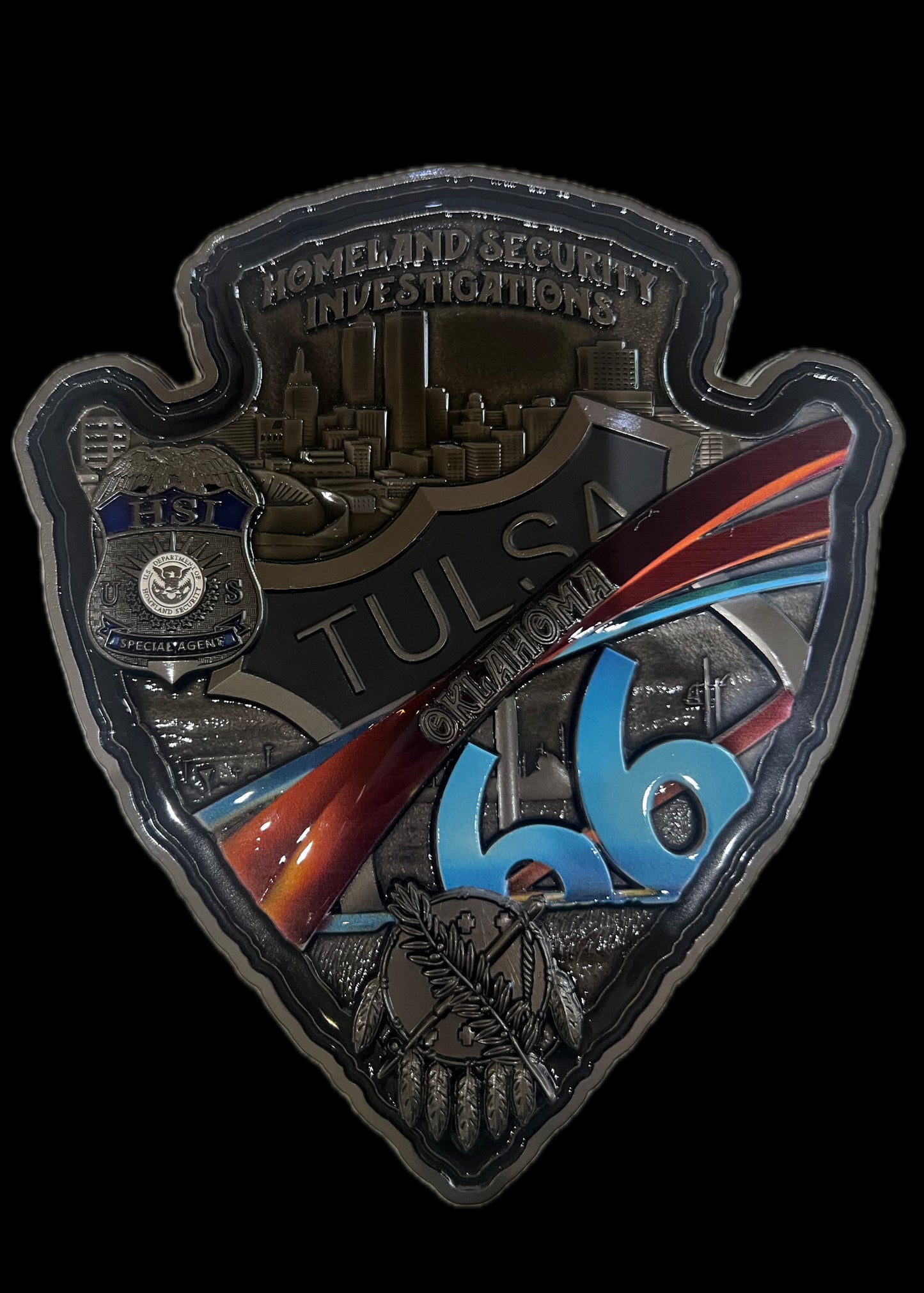 HSI Oklahoma Arrowhead Challenge Coin | 7"
