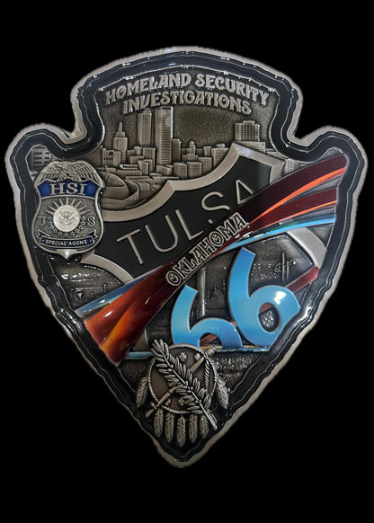 HSI Oklahoma Arrowhead Challenge Coin | 7"