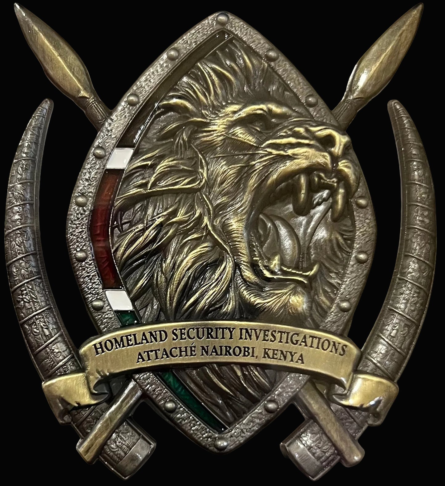 HSI Nairobi Big 5 Lion | 3 inch | Antique Silver & Antique Brass