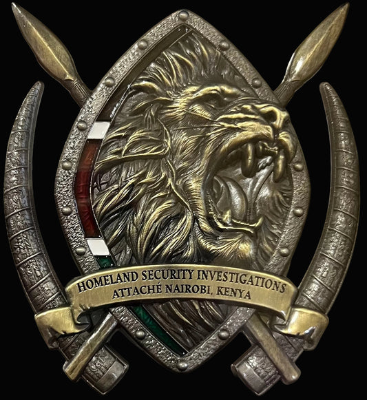 HSI Nairobi Big 5 Lion | 3 inch | Antique Silver & Antique Brass