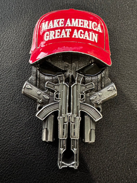 Trump Red MAGA Hat Skull