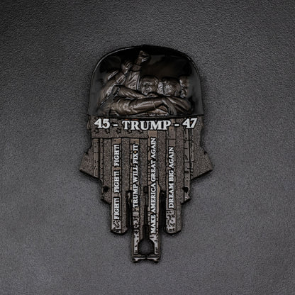 Trump MAGA Black Hat Challenge Coin | 3 inch | Black Nickel with Enamel