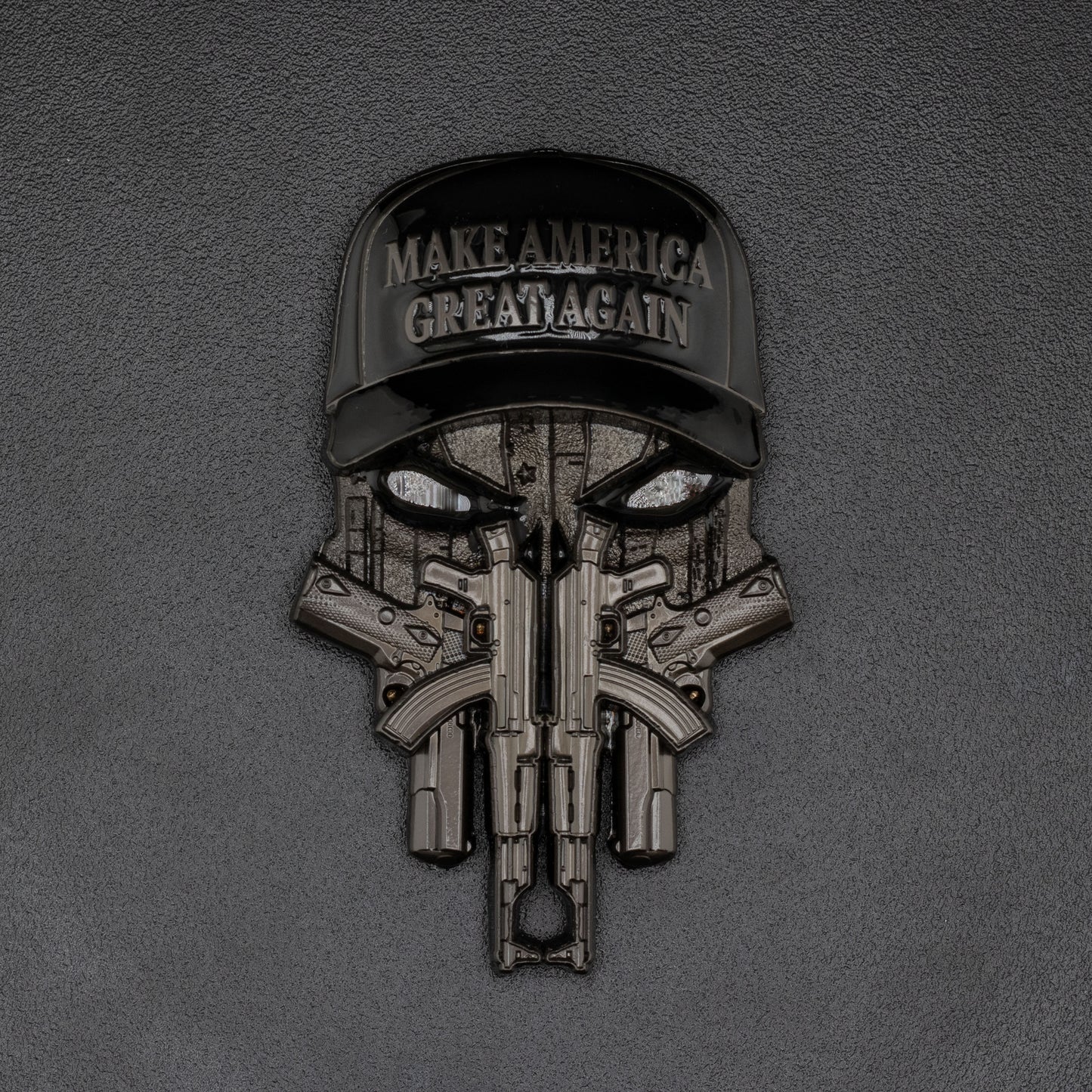 Trump MAGA Black Hat Challenge Coin | 3 inch | Black Nickel with Enamel