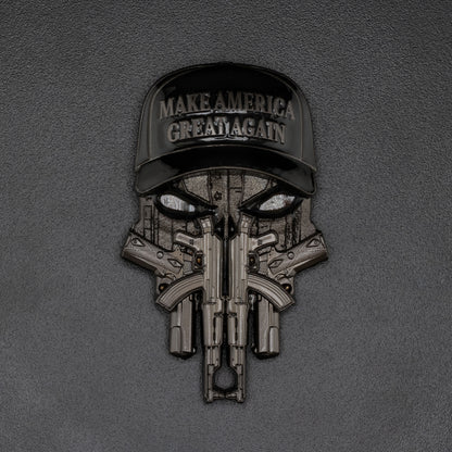 Trump MAGA Black Hat Challenge Coin | 3 inch | Black Nickel with Enamel