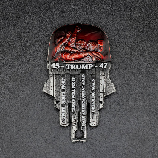 Trump MAGA Red Hat Challenge Coin | 3 inch | Black Nickel with Enamel