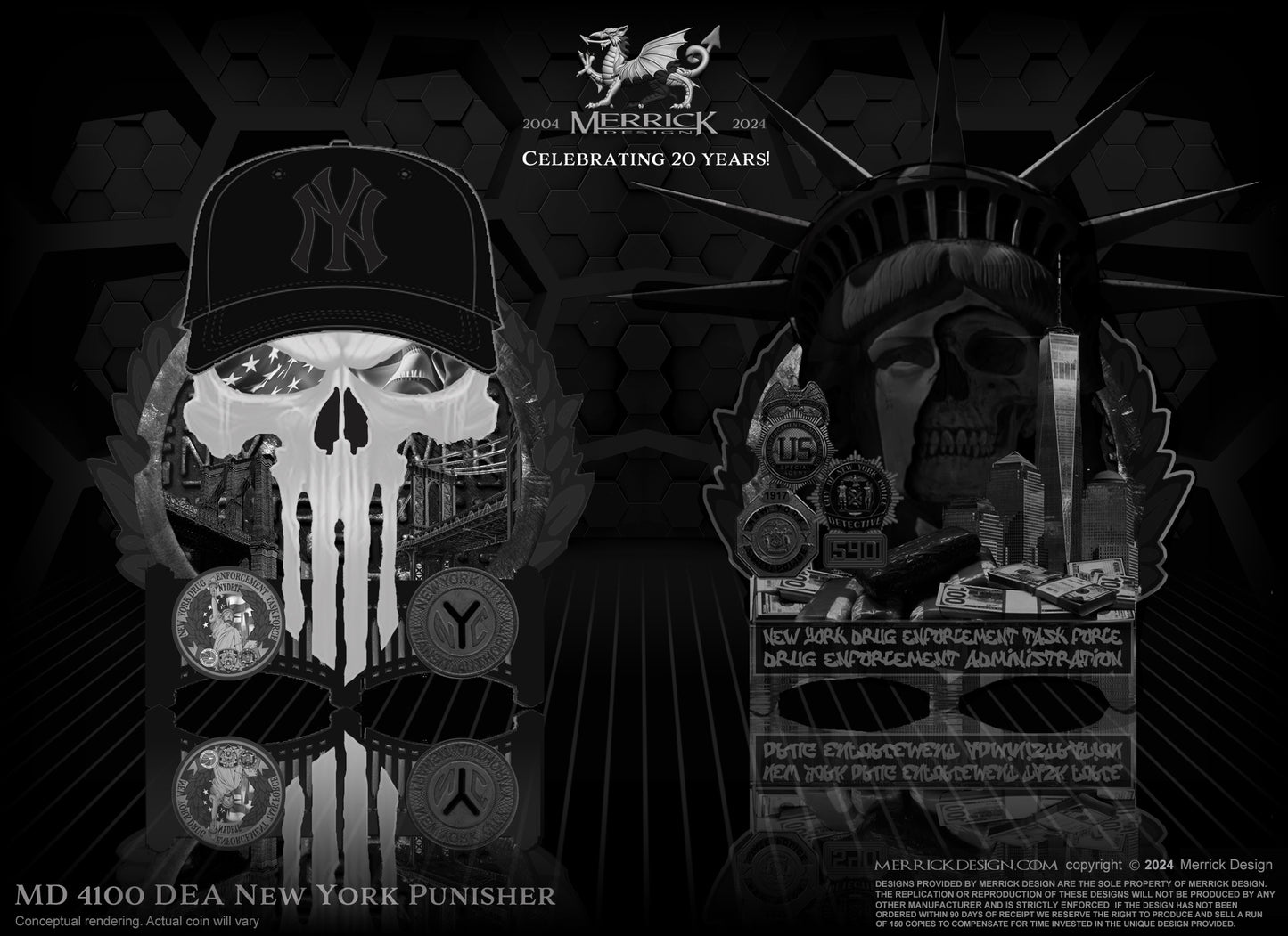 NYC Drug Enforcement Task Force Punisher Yankees 3" (PRE-SALE)