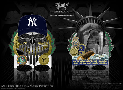 NYC Drug Enforcement Task Force Punisher Yankees Challenge Coin | 3 inch