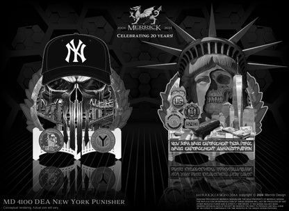 NYC Drug Enforcement Task Force Punisher Yankees Challenge Coin | 3 inch