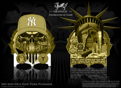 NYC Drug Enforcement Task Force Punisher Yankees Challenge Coin | 3 inch