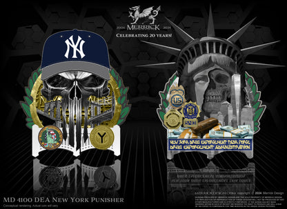 NYC Drug Enforcement Task Force Punisher Yankees Challenge Coin | 3 inch