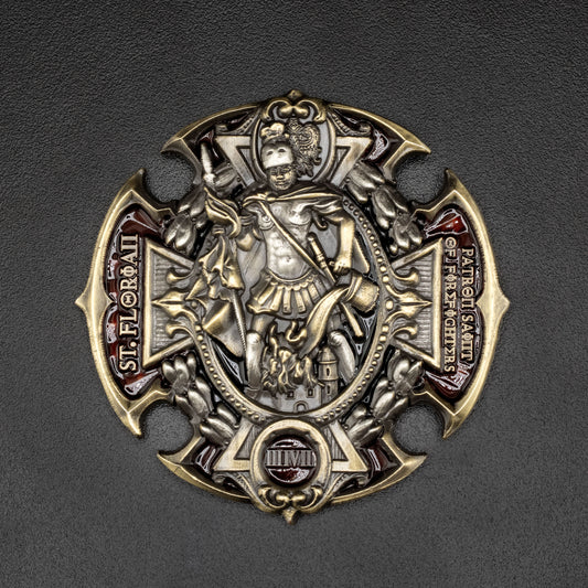 Saint Florian Firefighter Challenge Coin | 3 inch