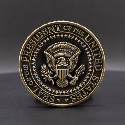 Donald Trump Challenge Coin 2.0 | 2 inch | Antique Gold