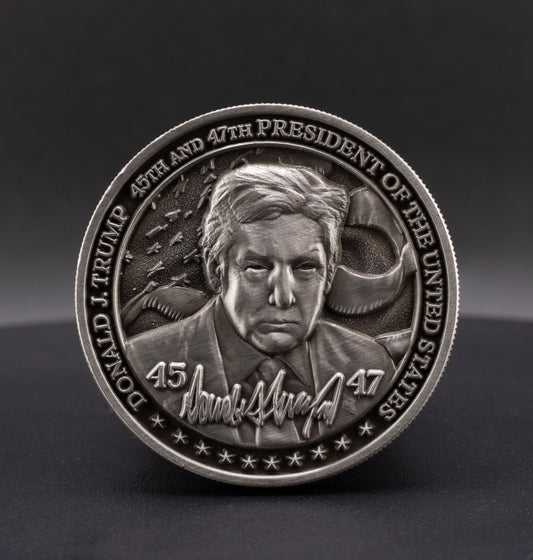 Donald Trump Challenge Coin 2.0 | 2 inch | Antique Silver