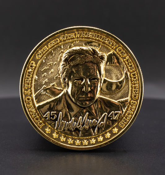 Donald Trump Challenge Coin 2.0 | 2 inch | Shiny Gold