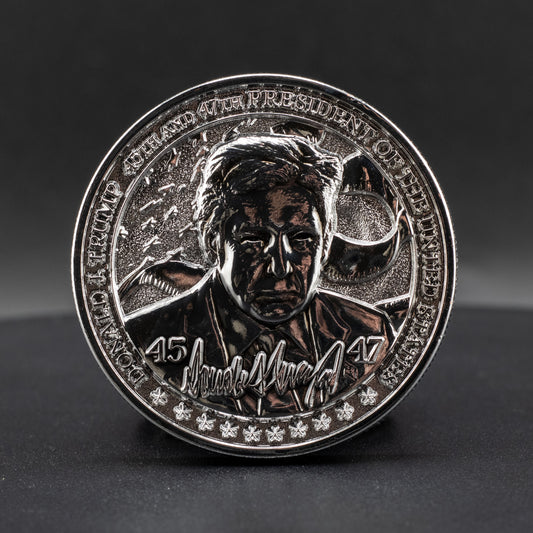 Donald Trump Challenge Coin 2.0 | 2 inch | Shiny Silver
