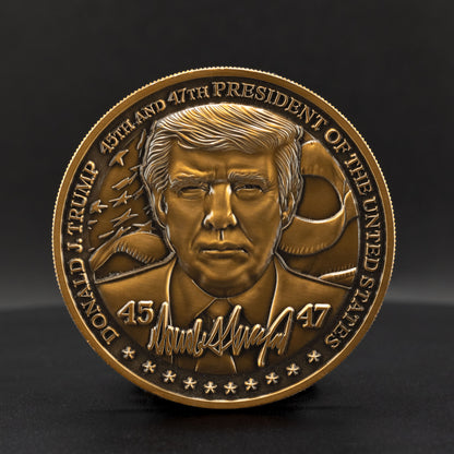 Donald Trump Challenge Coin | 2.25 inch | Antique Gold