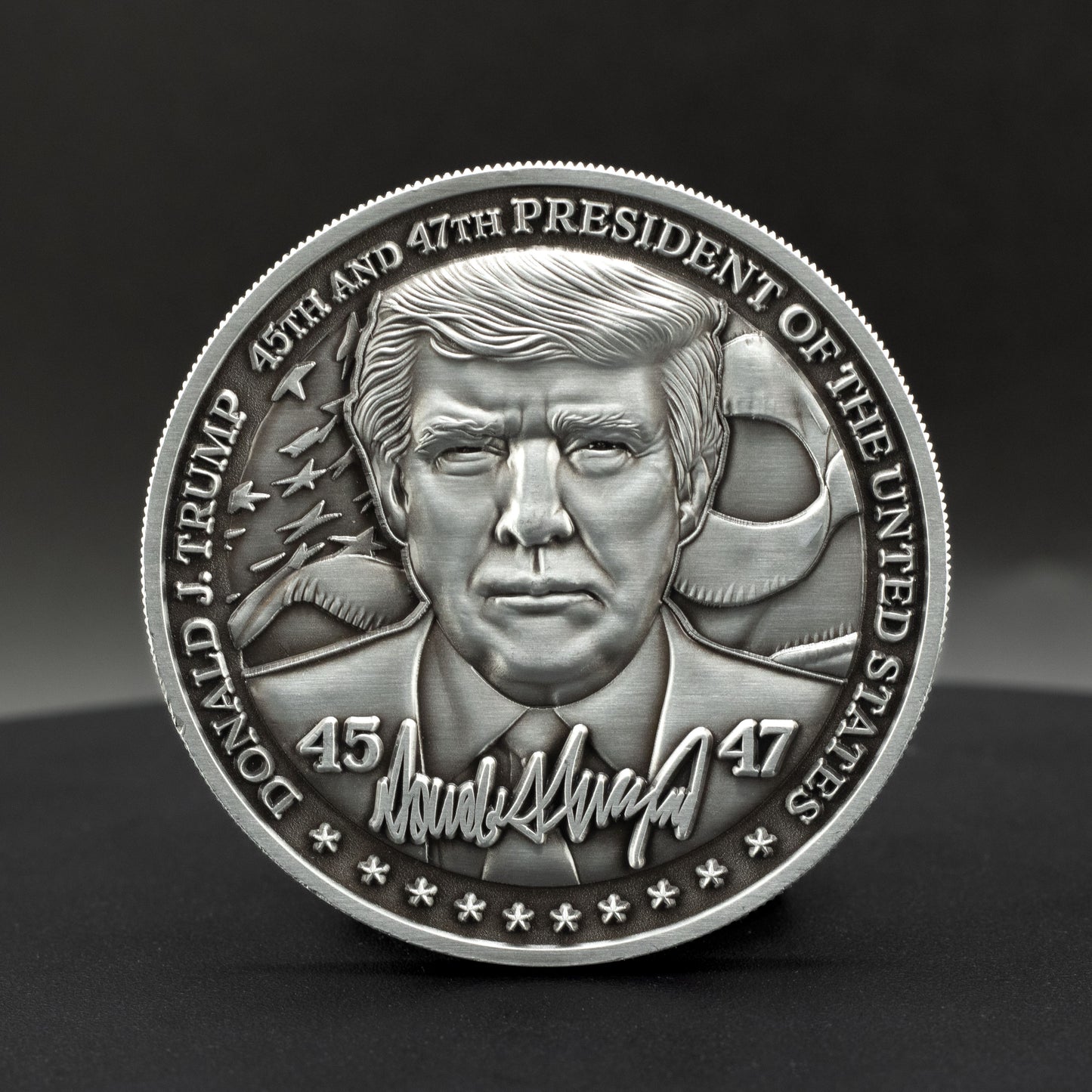 Donald Trump Challenge Coin | 2.25 inch | Antique Silver
