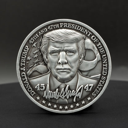Donald Trump Challenge Coin | 2.25 inch | Antique Silver