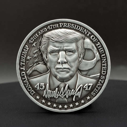 Donald Trump Challenge Coin | 2.25 inch | Antique Silver