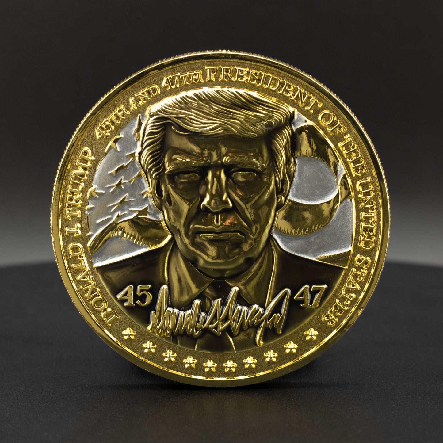 Donald Trump Challenge Coin | 2.25 inch | Shiny Gold