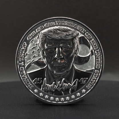 Donald Trump Challenge Coin | 2.25 inch | Shiny Silver