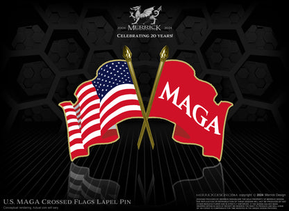 U.S. MAGA crossed Flags Lapl Pin