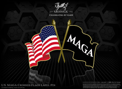 U.S. MAGA crossed Flags Lapl Pin