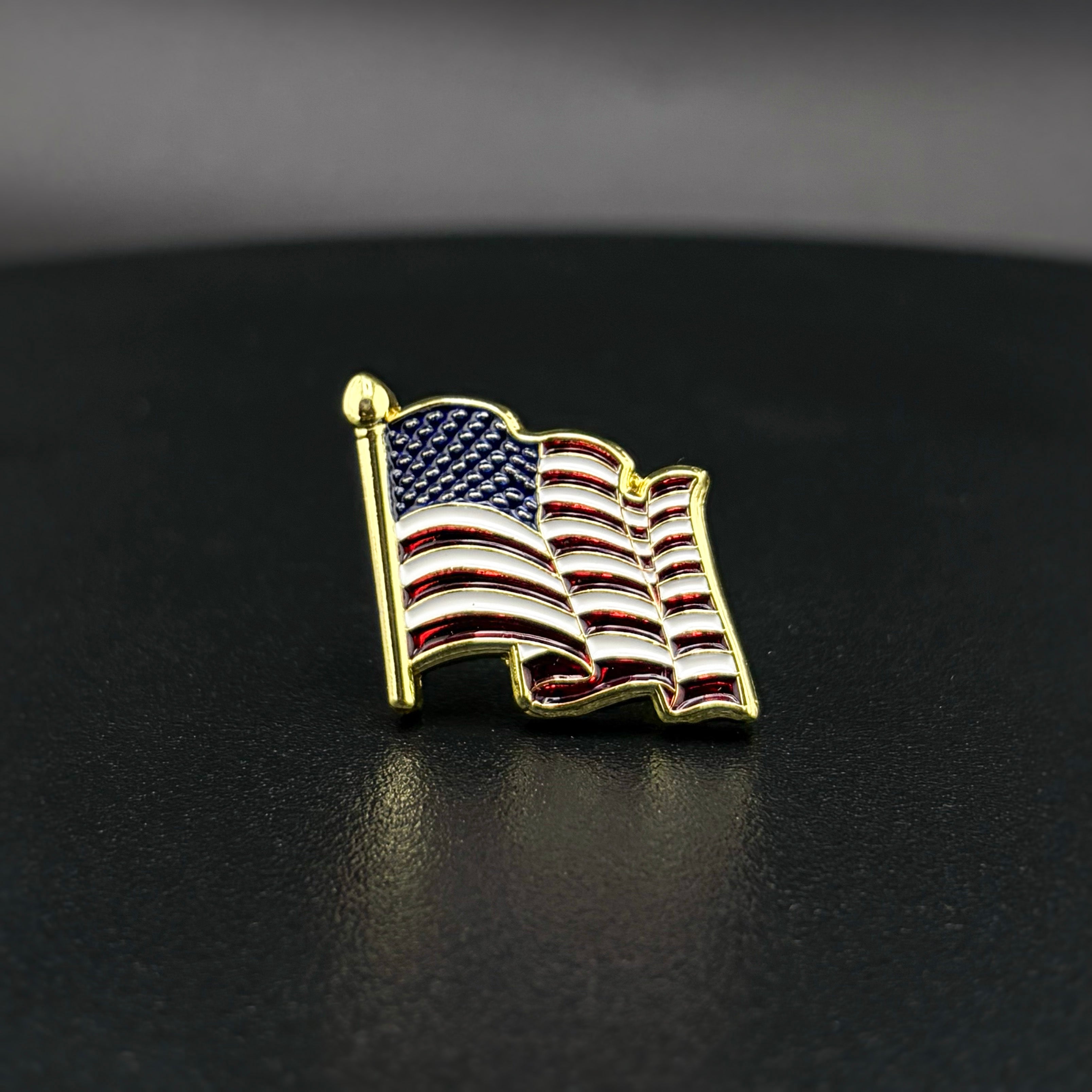 U.S. Flag Lapel Pin | 1 inch | Full Color | Chrome with Red, White and ...