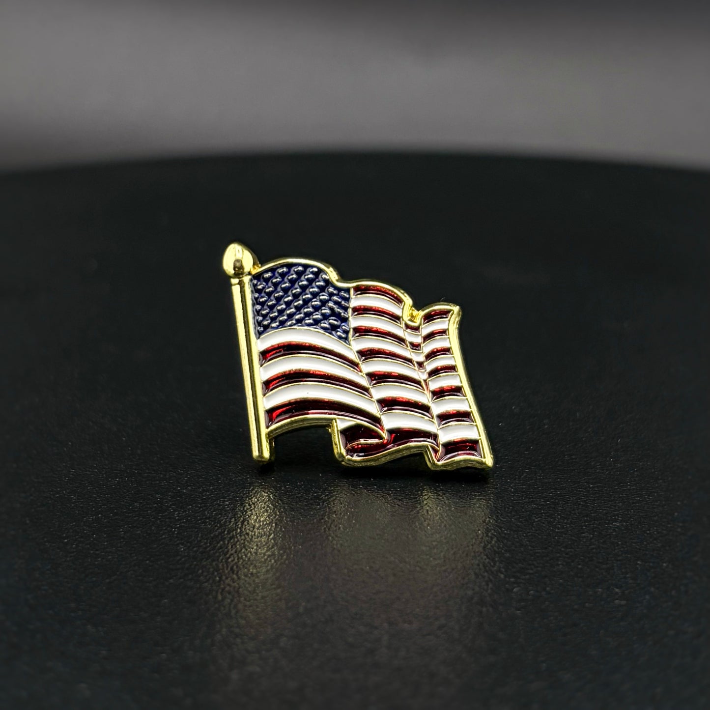 U.S. Flag Lapel Pin | 1 inch | Full Color | Chrome with Red, White and Blue Enamel