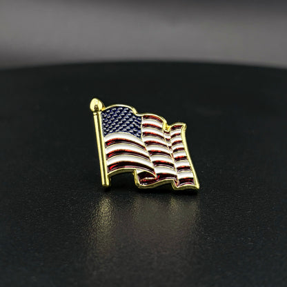 U.S. Flag Lapel Pin | 1 inch | Full Color | Chrome with Red, White and Blue Enamel