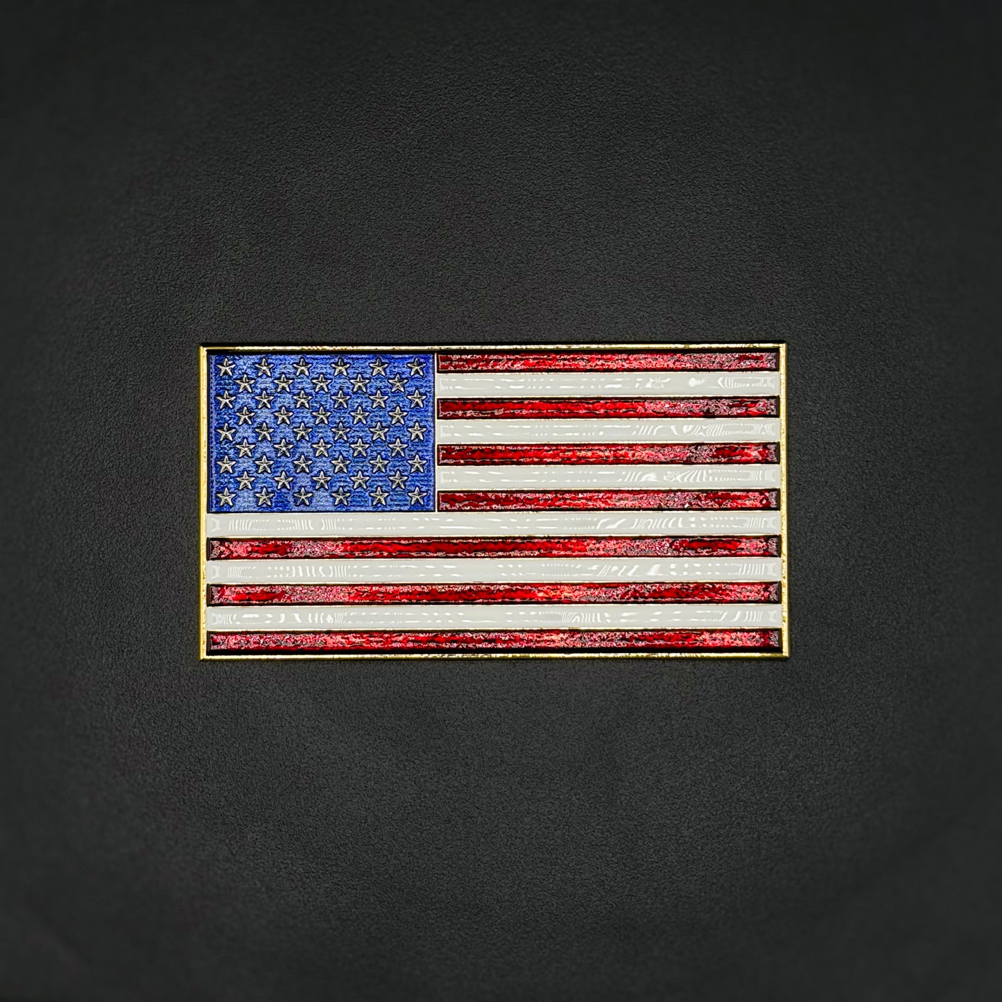 U.S. Flag Metal Auto Decal Full Color | 4" Chrome with Red, White and Blue Enamel