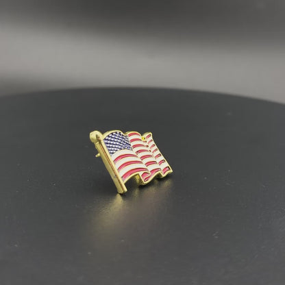 U.S. Flag Lapel Pin | 1 inch | Full Color | Chrome with Red, White and Blue Enamel